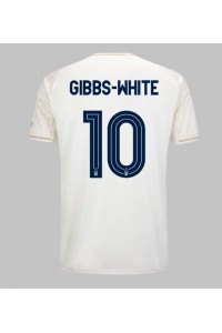 Nottingham Forest Morgan Gibbs-White #10 Jalkapallovaatteet Vieraspaita 2025-26 Lyhythihainen